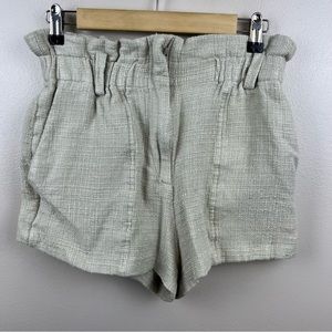IRO Asty Shorts Size 36 US 4 High Rise Paperbag Tan Textured Neutral Linen Blend